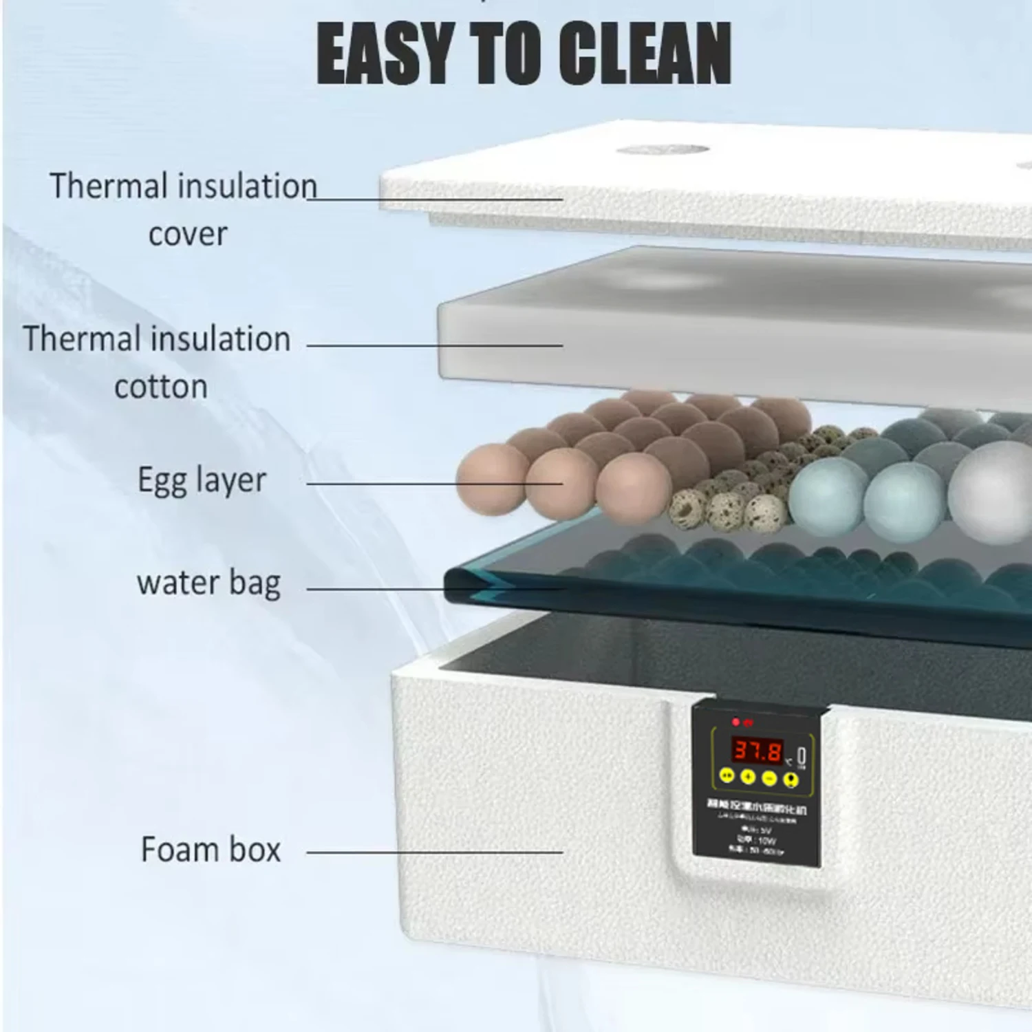 Egg Incubator USB Thermostatic Incubator Manual Turnover Poultry Bionic Waterbed All-in-One Machine