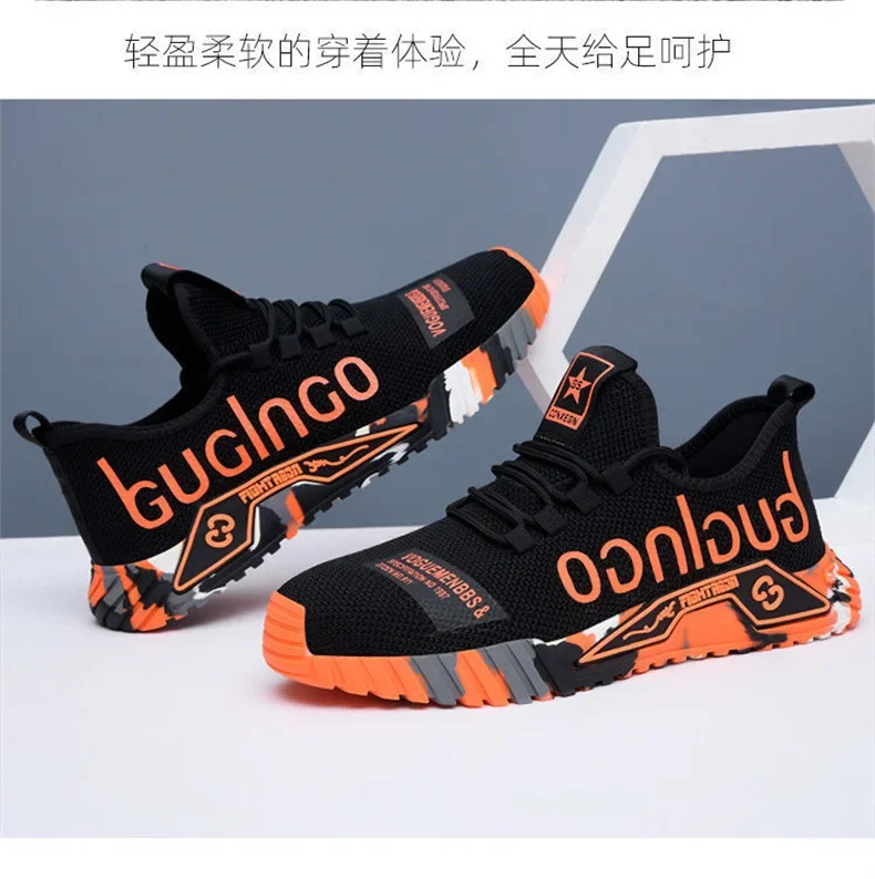 Puncture resistant Trend Work Shoes Boots Fashion Shoes New Work Sneakers Steel Toe Shoes Men's safety shoes