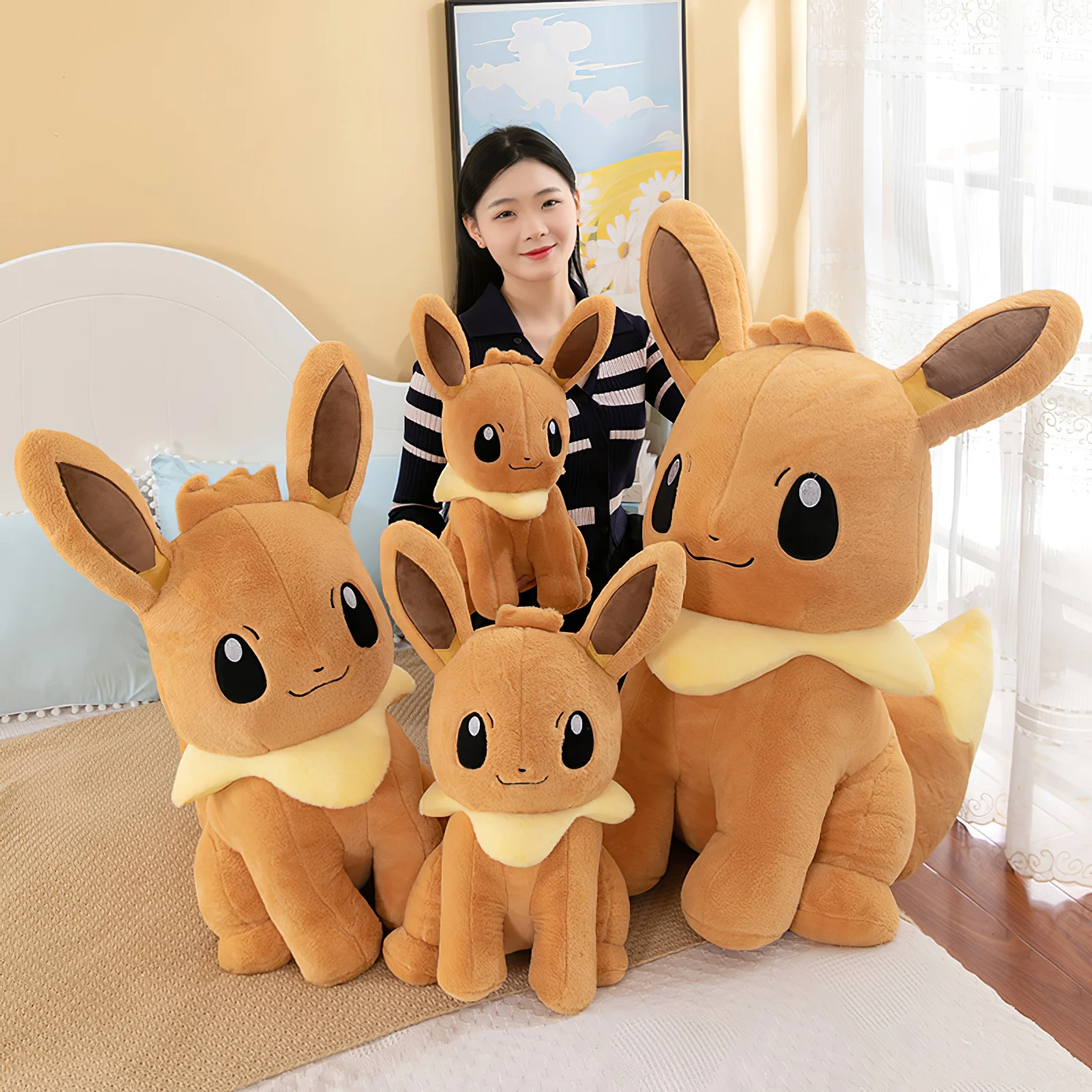 中国限定　イーブイ家族　ミニ　フィギュア　ソフビ　ポケモン 子供のためのポケモンフィギュアぬいぐるみ,ぬいぐるみ,ソフト