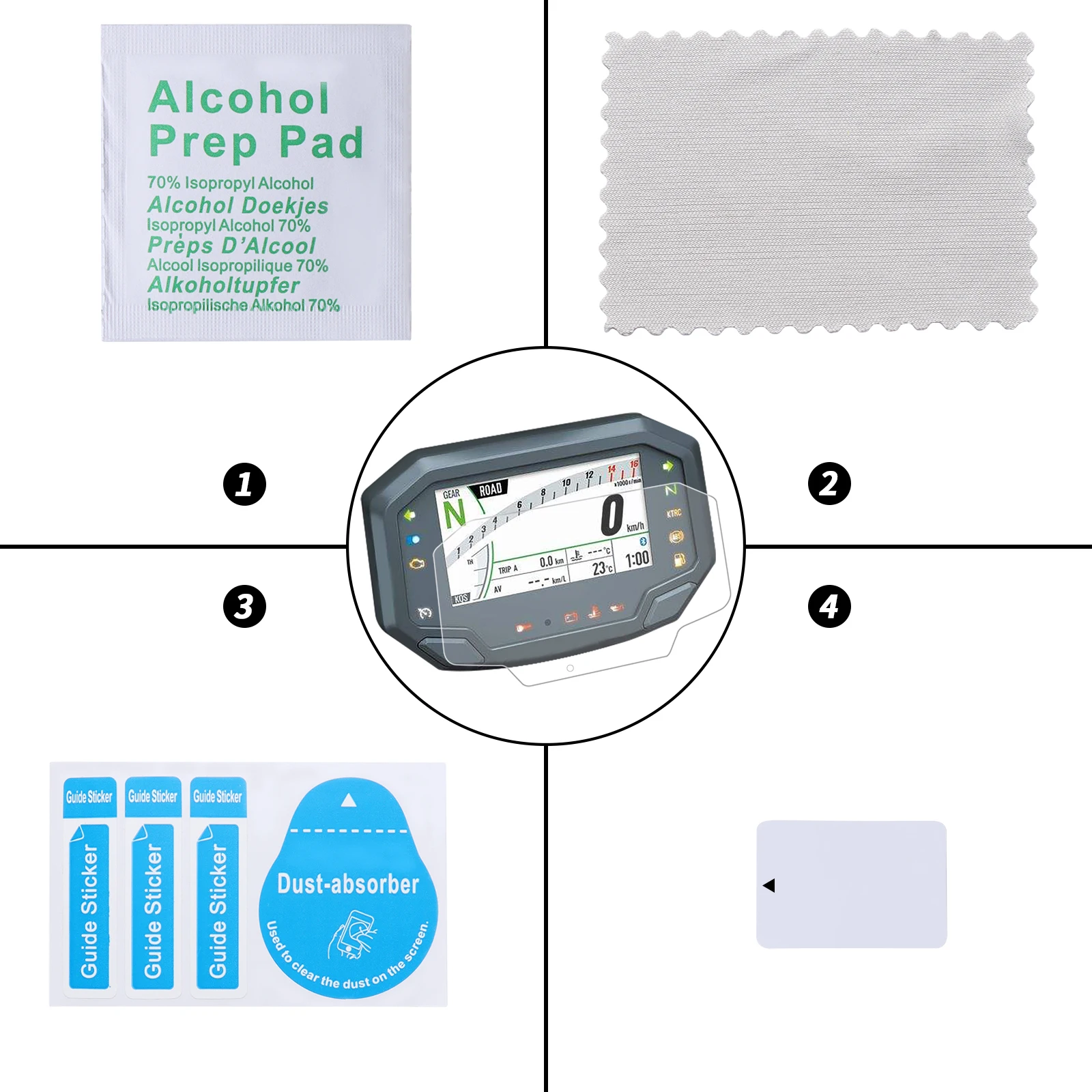 Motorcycle Screen Protector Motorcycle Instrument Cluster Scratch Film Screen Protection For Kawasaki Z500 Z650 Ninja 500 650 1000SX ZX-6R 7 Hybrid Z 900 SE