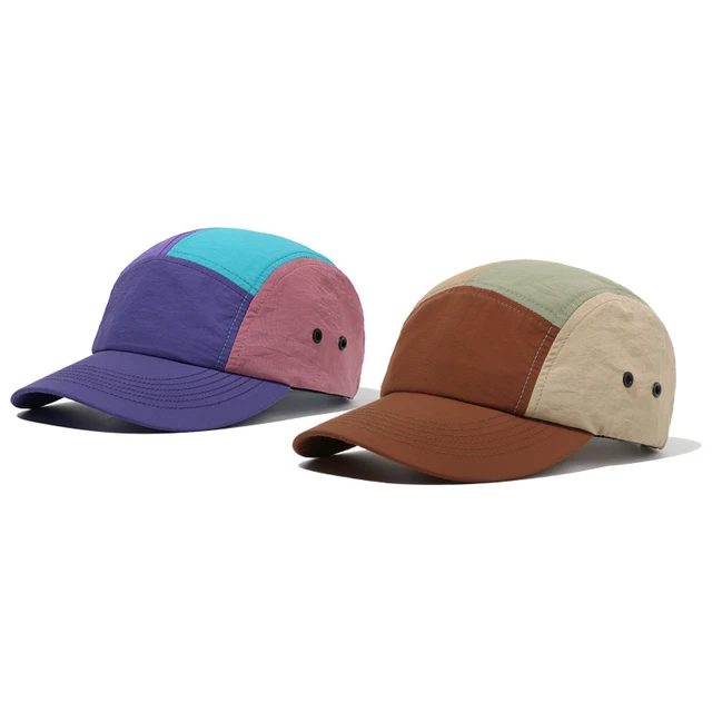 2023 New Color Block Fasty Dry Nylon 5 Panel Snapback Hats For Men Gorras  De Hombres