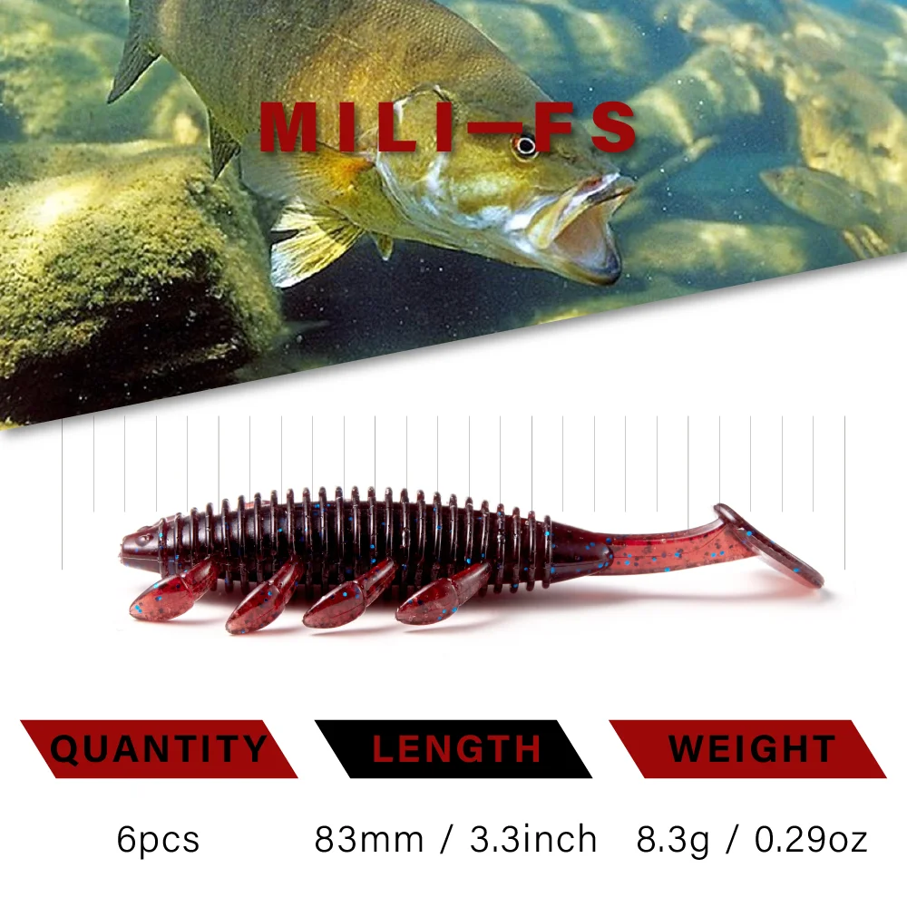 Soloking 6 teile/los Angel köder Kit Soft köder 8,3g 83mm Fett wanze für Bass Fishing Fishing Soft Bait Swimbait – Detail 1