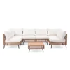 7-Piece Patio Sectional Furniture Set with Water-Resistant Olefin Fabric and Adjustable Feet 6