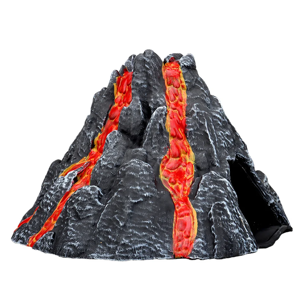 

Fish Tanks Volcano Model Volcanic Ornament Adornment Decorate Eruption Craft Micro Landscaping Red Landscape Child