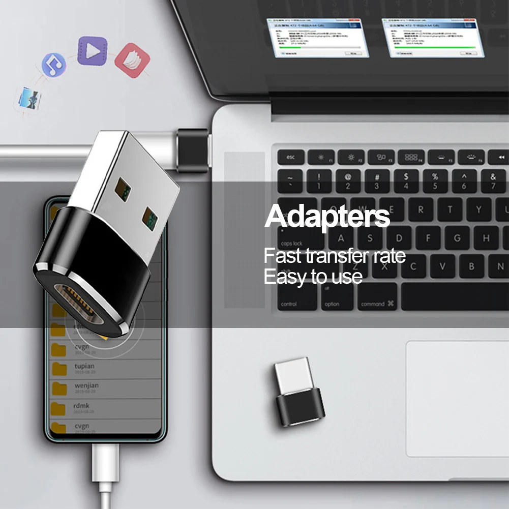 Type-C Female To USB Male Adapter Aluminum Alloy Type C To USB Connector Portable for AirPods Pro/AirPods 1st/2nd/3rd Generation