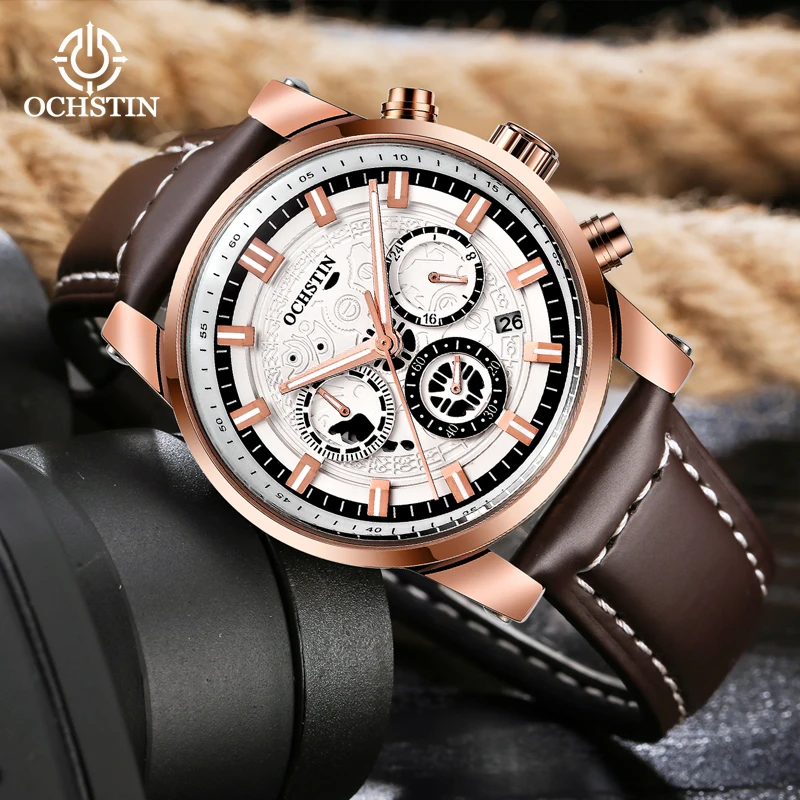 Ochstin 2024 New Fashion Casual Watch Multifunctional quartz movement Waterproof male relojMen's quartz watch Luminous Clock
