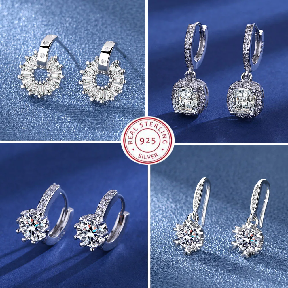 3 Pares De Pendientes De Plata De Ley 925 – Cristal Bola Redonda – Aretes Hipoalergénicos En Tamaños 6, 8 Y 10 Mm – Joyería Para Mujer Y Niña