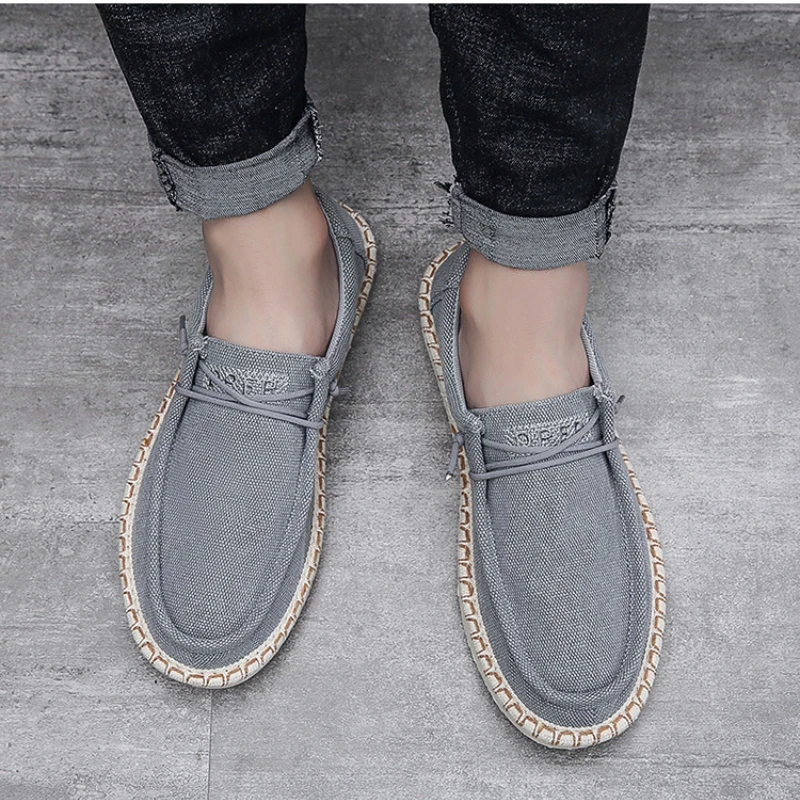 New Men's Canvas Shoes Fashion Retro Men Casual Sneakers 2024 Quality Breathable Light Flat Comfortable Slip-on Male Loafers Hot