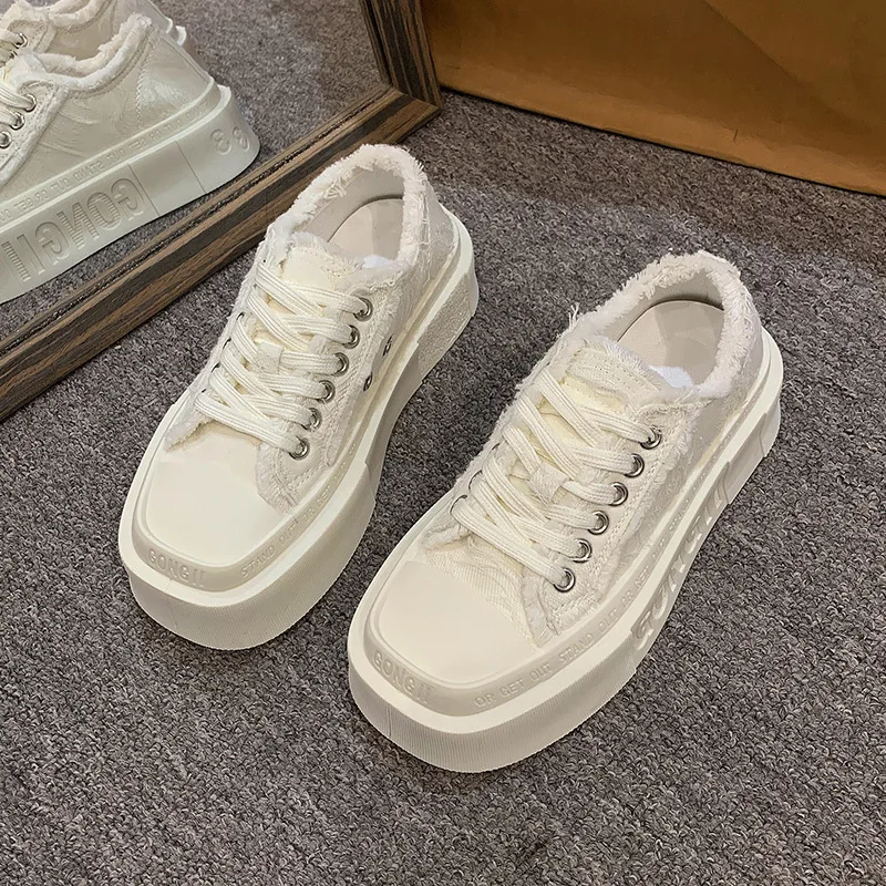 Women's Low Top Platform Skate Shoes Causal Dress Breathable Lightweight Non-Slip Sneakers Comfort Fit Walking Shoes for Lady 3
