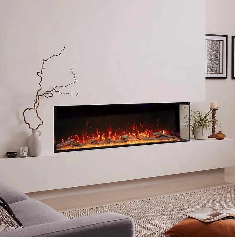 

40 50 60 72 80 90 100 Inch Furniture Wall Recessed Electric Fire Place Modern 3 Sided Electric Fireplace