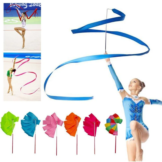 Rubans Colorés De Gymnastique 2m 4m, Équipement De Gymnastique Rythmique,  Ruban De Danse, Banderole De Ballet, Tige Tournante - Gymnastique -  AliExpress