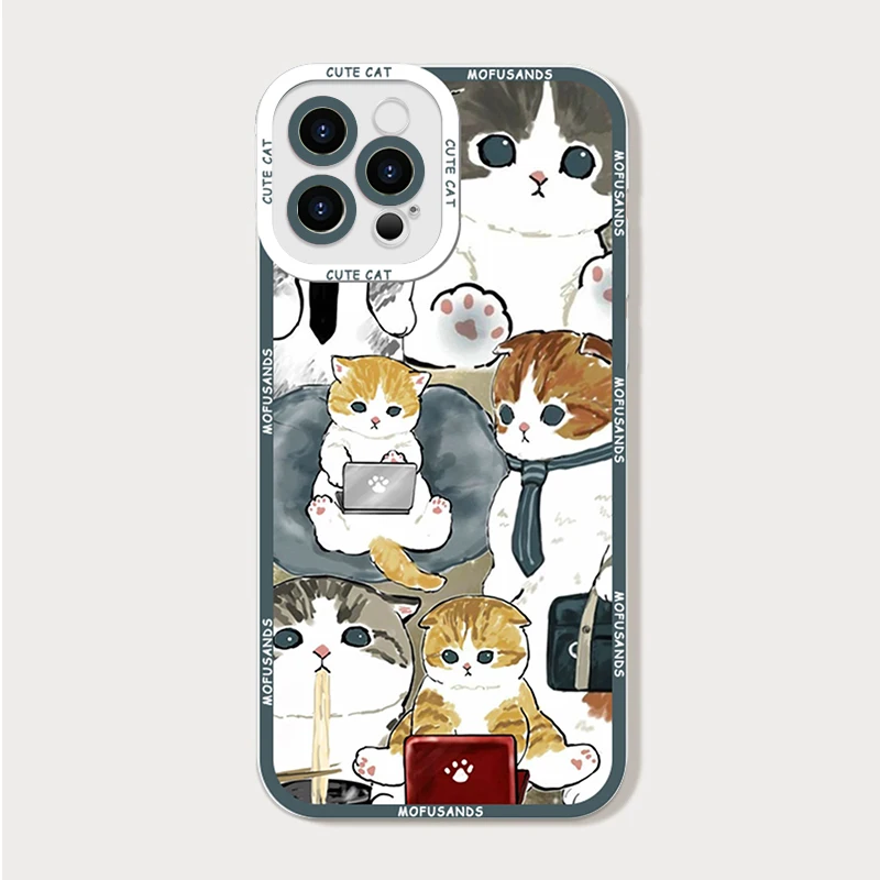 Cartoon Shark Cat Clear Phone Case