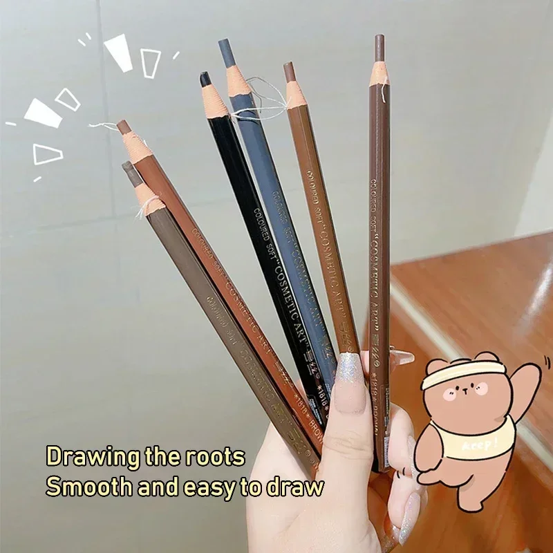 Waterproof Eyebrow Pencil Professional Women Eyes Makeup Tattoo Tint Microblading Pen Wood Natural Cosmetic Beauty Eyebrow Tool_voghion.com