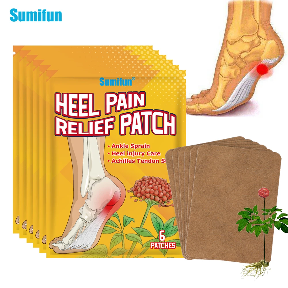 

6/36/60Pcs Sumifun Heel Pain Relief Patch Treat Achilles Tendinitis Arthritis Painkiller Sticker Plantar Bone Spur Ache Plaster