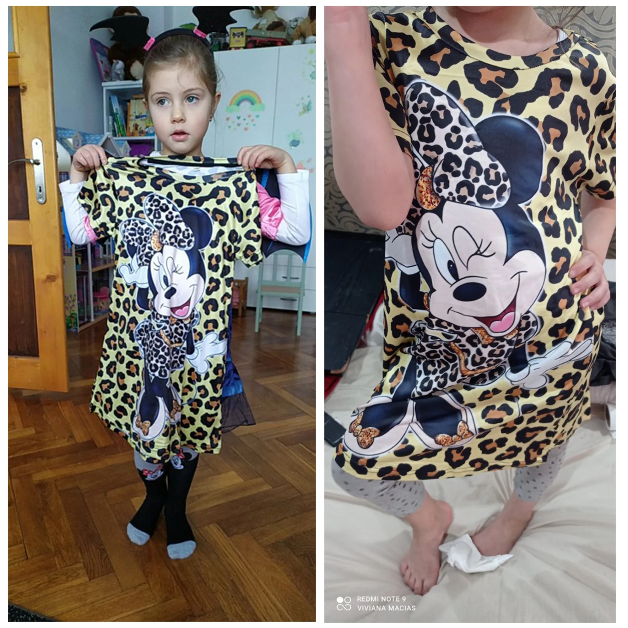 Minnie Mouse Dress Leopard Print Christmas Party Dresses Kids Girls Birthday Gifts 2-8Y Children Girls Dress Baby Girl Clothes girls dress kids clothes