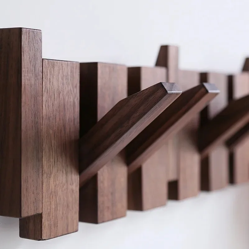 Wood Coat Racks Wall Mounted Keys Hats Organizer Entry Door Porch Hanging Coat Rack Piano Keys Shaped Clothes Hooks Home Decor 3