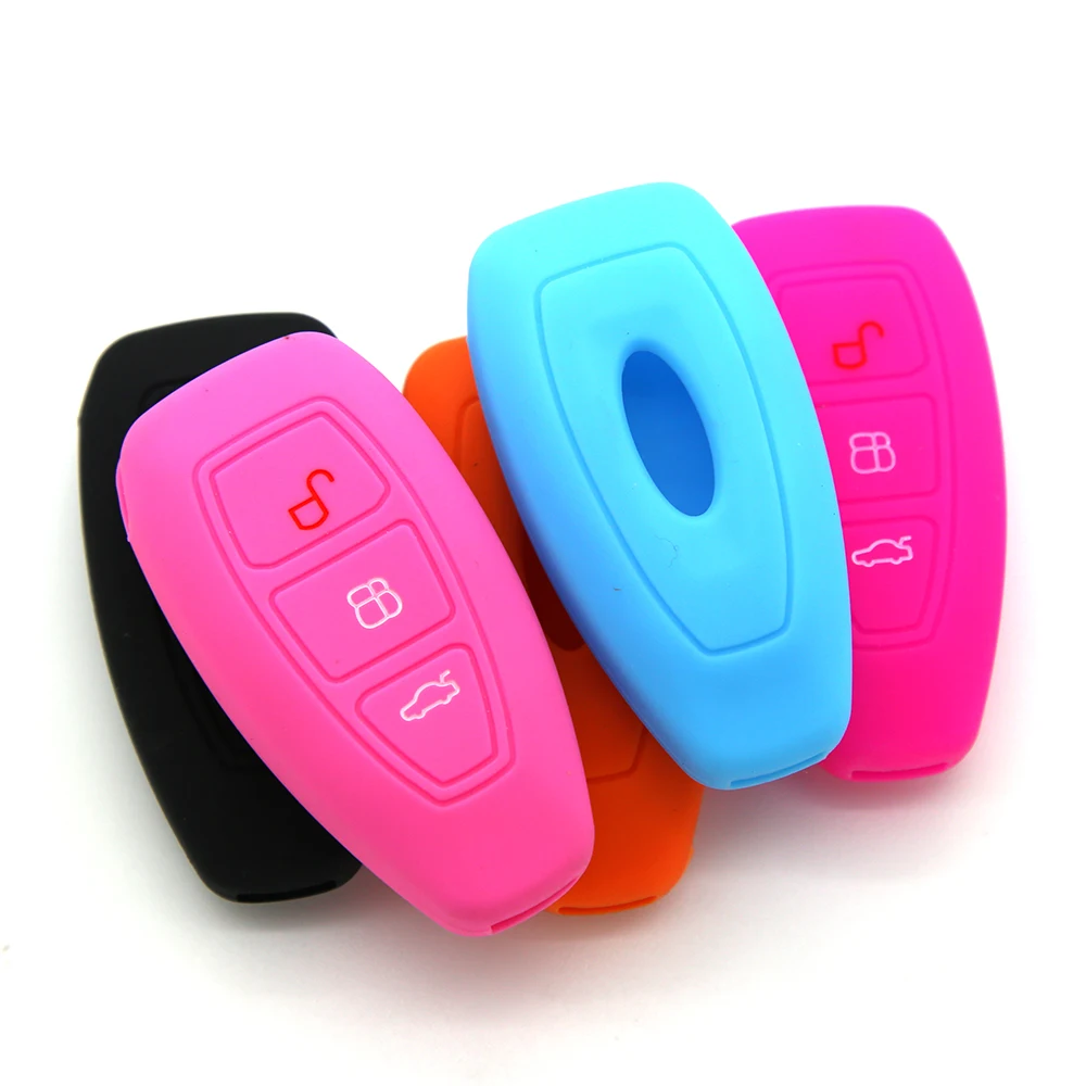 3 Button Silicone Car Key Case Cover For Ford Focus 3 MK3 Mondeo Fiesta Kuga Escape Ecosport 2013 2014 1Pc key case cover,key case,car key shell