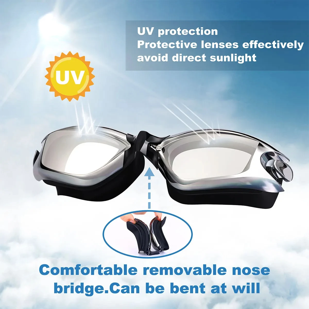 Professional Adult Anti-fog UV Protection Lens Men Women Swimming Goggles Waterproof Adjustable Silicone Swim Glasses Copozz