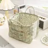 Pastoral Style Fabric Storage Basket Stackable Washable Sundries Storage Organizer Foldable Underwear Debris Organizing Frame 4