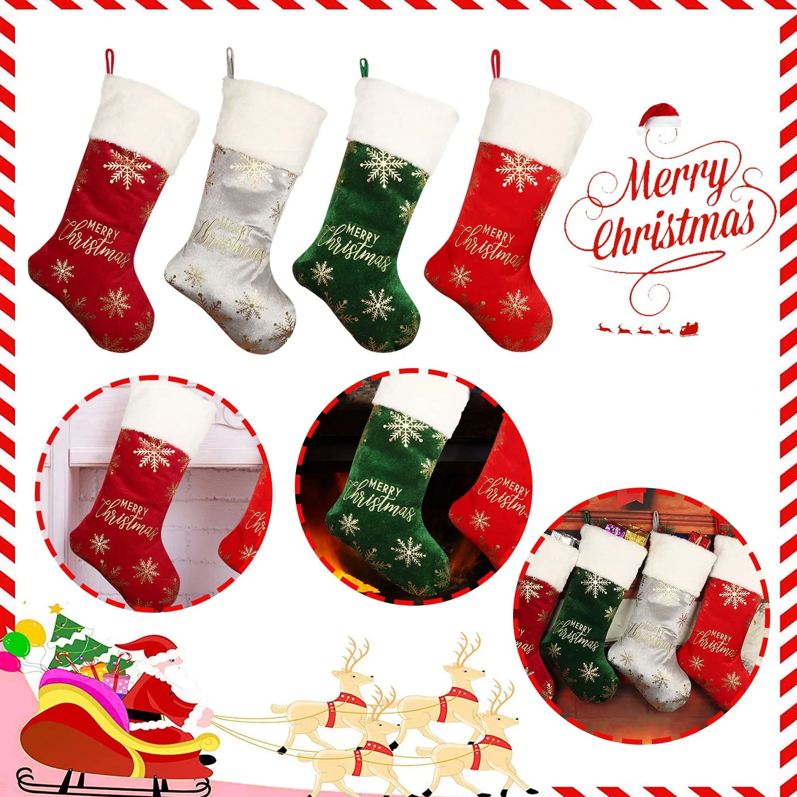 

Рождественское украшение, рождественские украшения для носков, подвесные маленькие ботинки, Детский новогодний мешок для конфет, подарок, украшения для камина и дерева