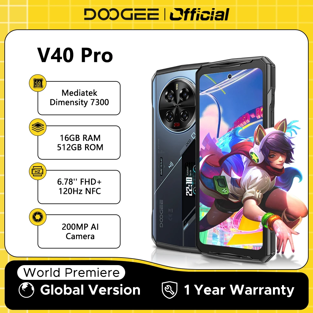 Global Version DOOGEE V40 Pro 5G Rugged Phone 6.78