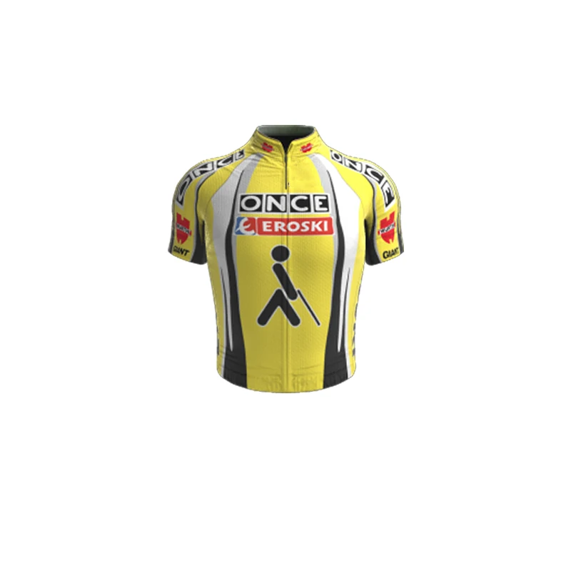 Once Eroski Retro Cycling Jerseys Ropa Ciclismo Outdoor Bike Jersey Ciclismo Breathable Bicycle Clothing Cajastur
