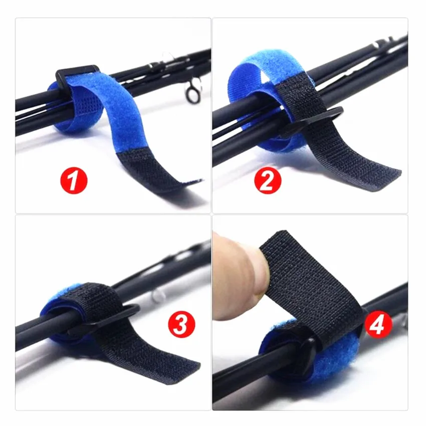 5/10/20pcs Fishing Rod Tie Holder Strap Suspenders Fastener Hook