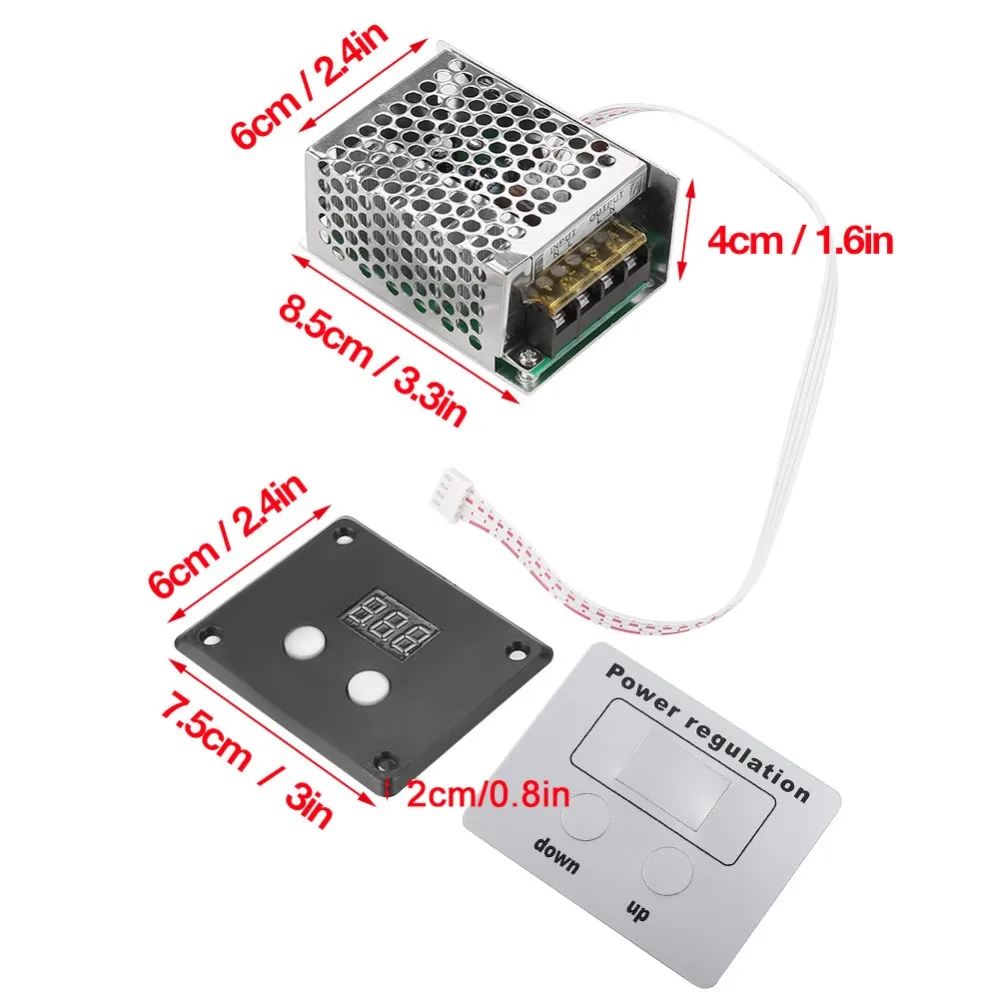 4000W SCR 전압 조절기 디지털 AC 220V 속도 제어 디머 조절 가능한 고출력 디머 온도 조절기 파워 휠 모터