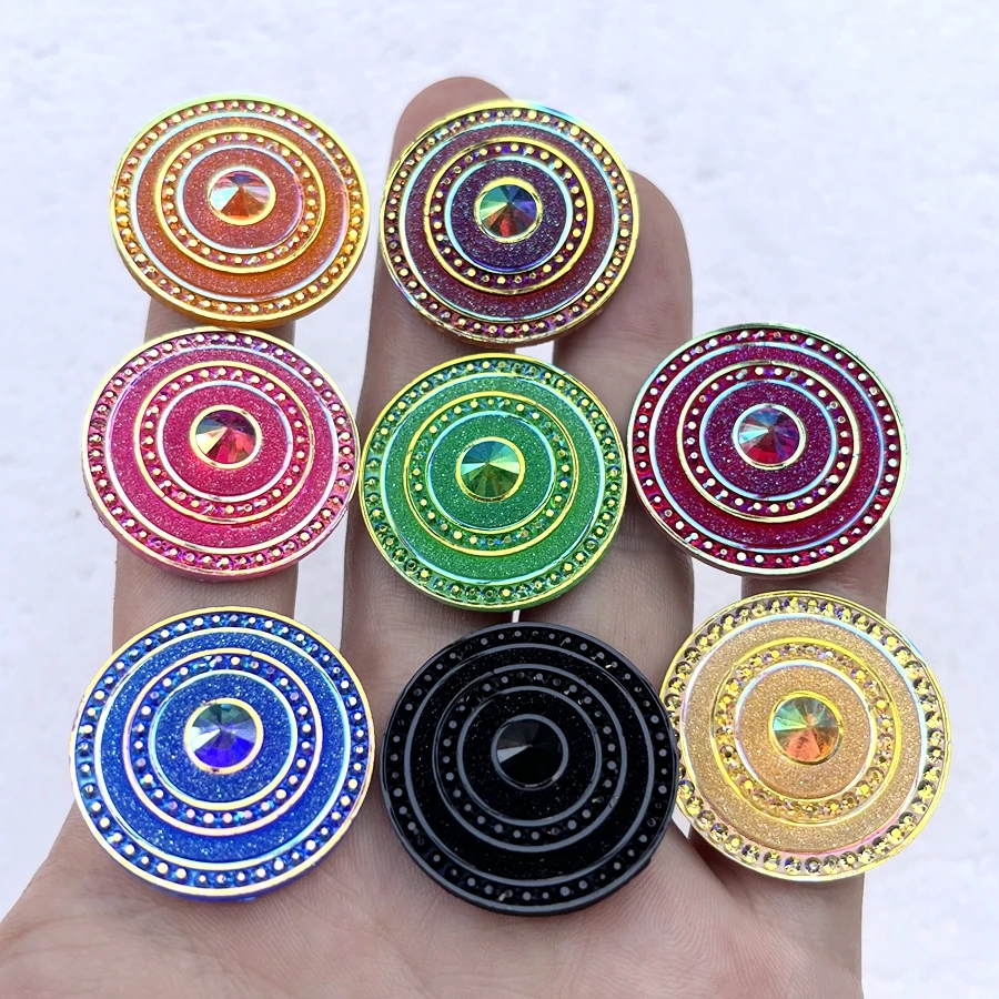 라운드 플라잉 쏘서 송진, AB 컬러, 매력적인 라인석, 웨딩 장 DIY 쥬얼리 귀걸이, 30mm, 10 개