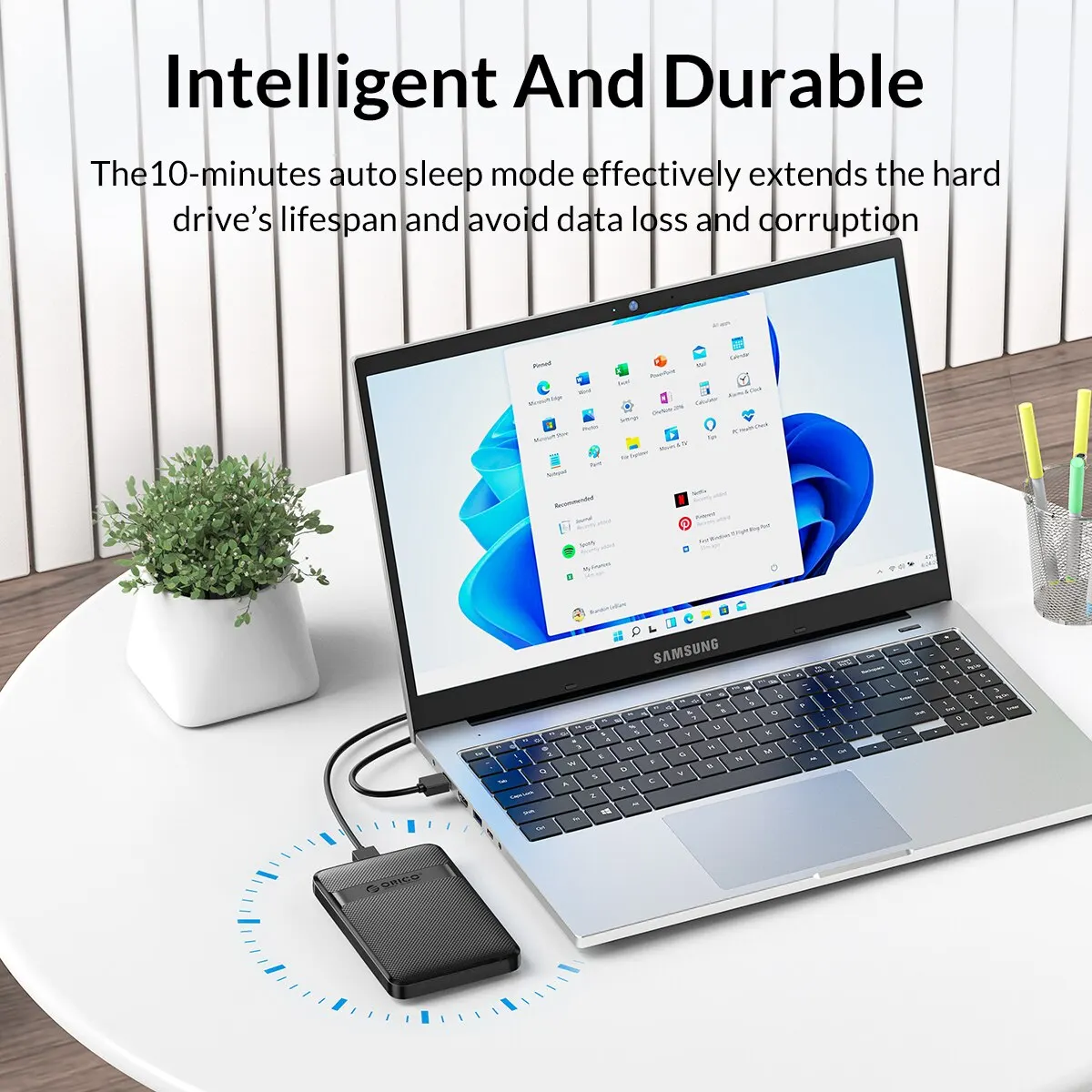 ORICO HDD Case 2.5 Inch SATA to USB3.0/Type-C HDD Enclosure 6Gbps Max USB-C External SATA HDD Enclosure Support Auto-Sleep — view 3