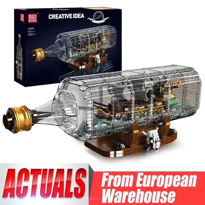 Mold King 10067 Giocattoli Creativi The Flying Dutchman Pirate Ship In Bottle Building Blocks Collezione Per Adulti Regali Di Natale Per Bambini