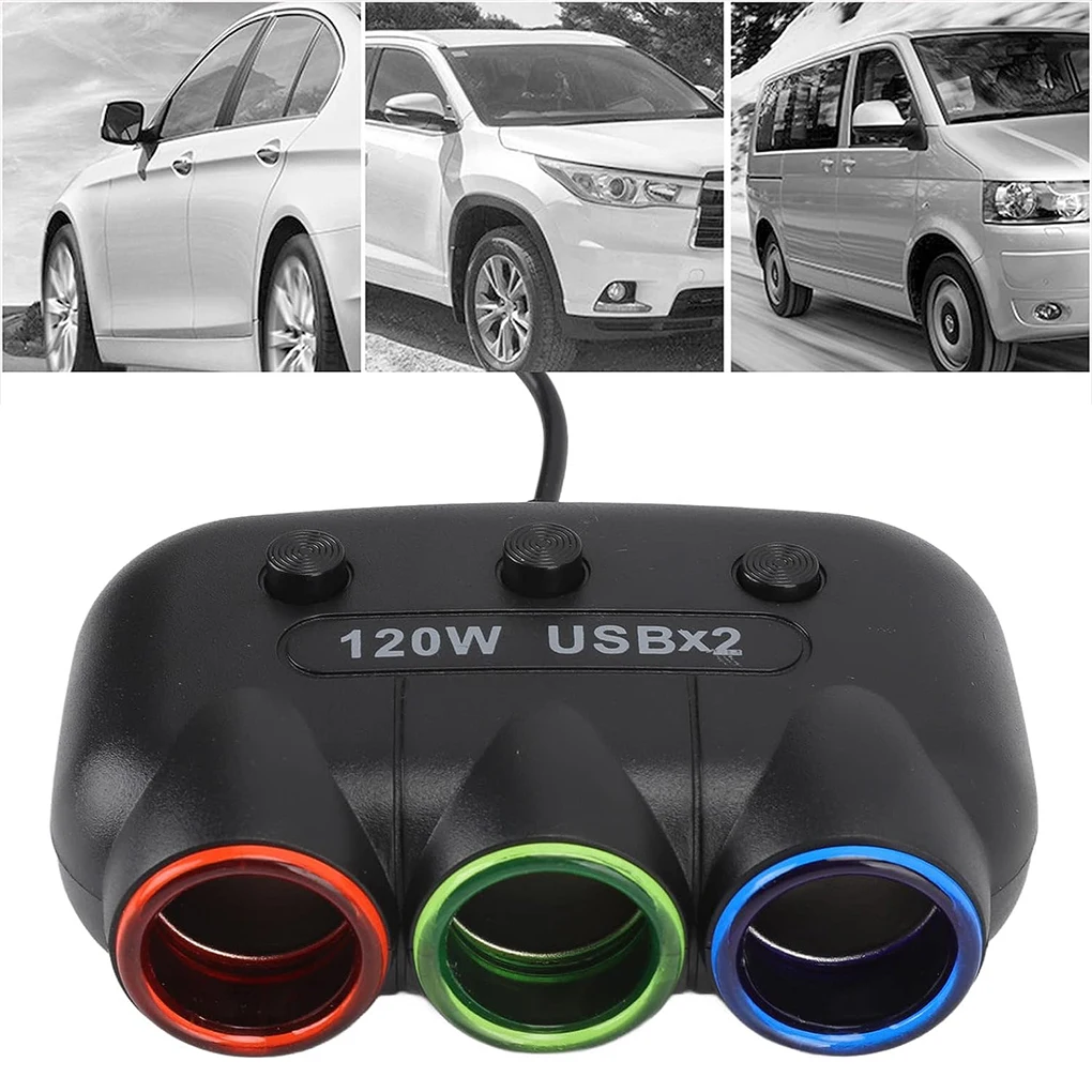 ABS Car Cigarette Lighter Socket Splitter - Multifunctional And Easy-to-install Universal