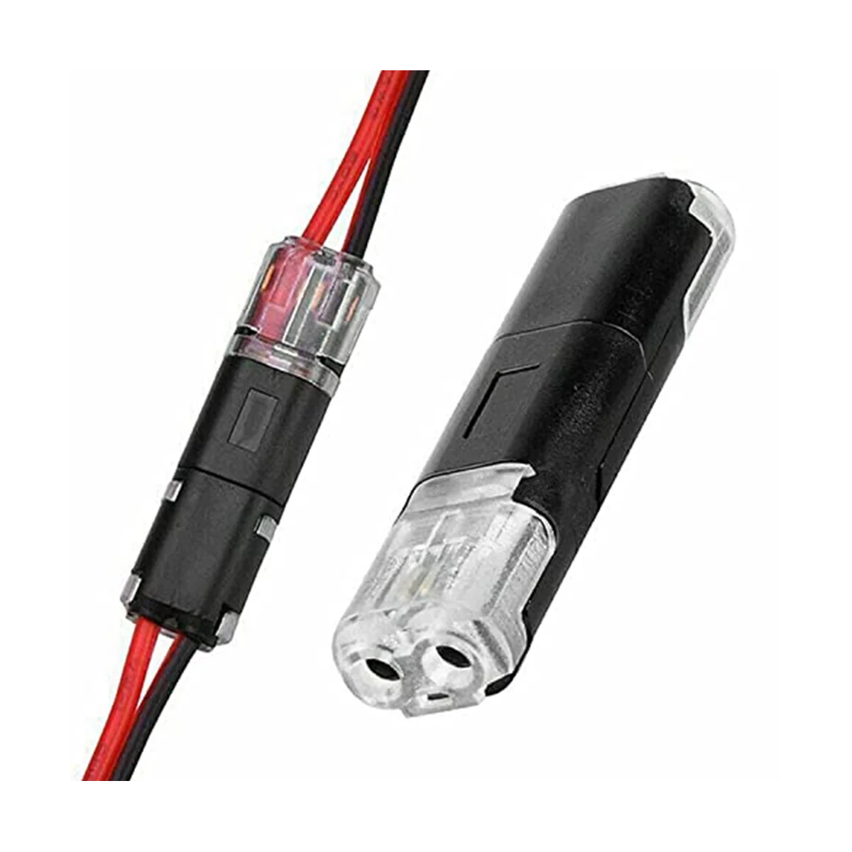 50PCS Double-Wire Push-In Connector with Locking Buckle,Low Voltage Wire Connectors,No Wire-Stripping Required