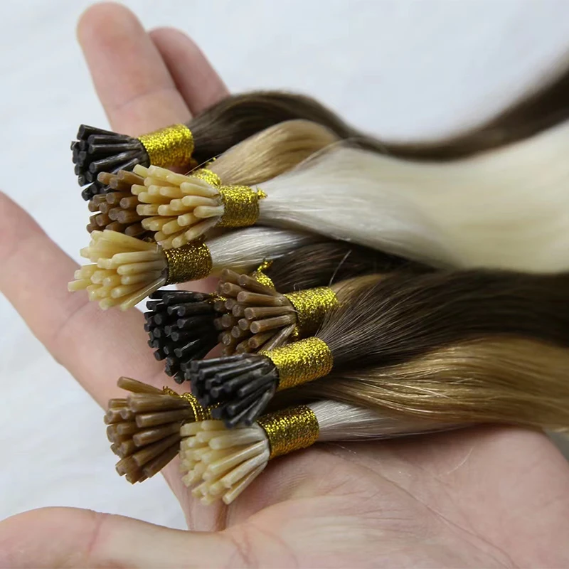 Remy I Tip Hair Extension Natural Color Human Hair Extension 100pc/Set Capsule Keratin Natural Fusion Human Color