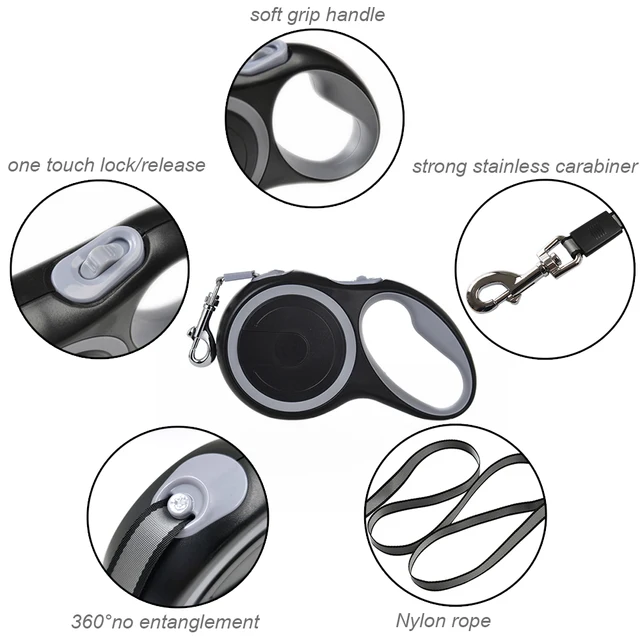 5m 8m 50kg Dog Leash Retractable Roulette Collar for Small Big Dogs Accessories Adjustable Walking Hiking French Bulldog Rope 4