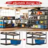 48.2''W Garage Shelving Heavy Duty Storage Shelves 3000LBS Heavy Duty Shelving 72''H Adjustable Metal Shelves 5