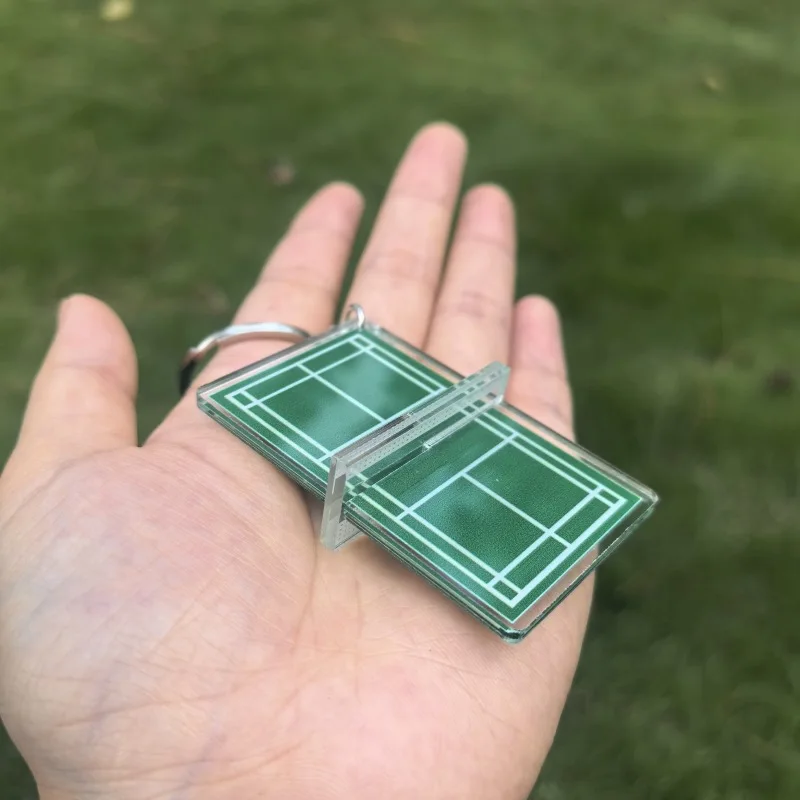 Acrylic Badminton Tennis Keychain Double Sided Mini 3D Sports Keyring Bag Pendant Table Tennis Car Key Chains Souvenir Gift handmade doll keychain