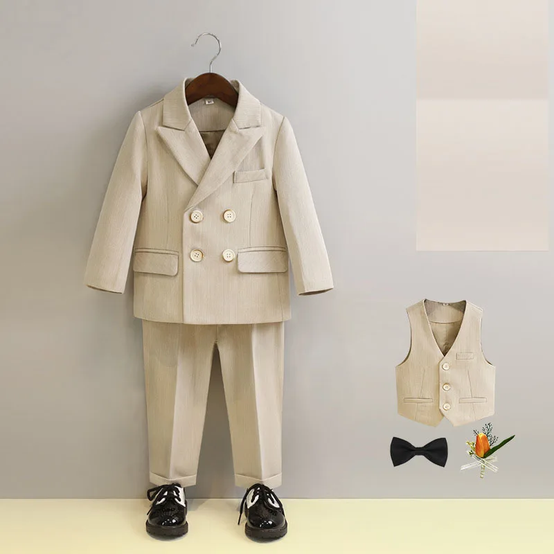 Baby Boys 1 Year Luxurious Birthday Dress Kids New Year Beaufitul Photograph Suit Children Formal Wedding Performance Tuxedo Set