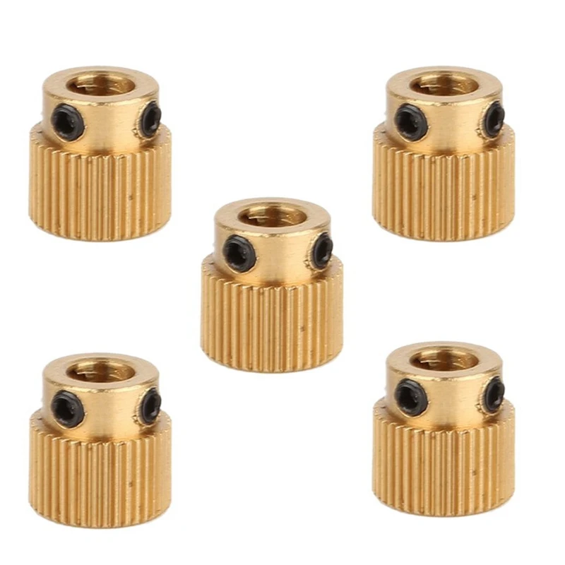 

5 Pcs Rugged 3D Printer Parts Driver 26 Tooth Gear Brass Extruder Wheel Gear For Printer CR-10 CR-10S S4 S5 Ender 3 Pro