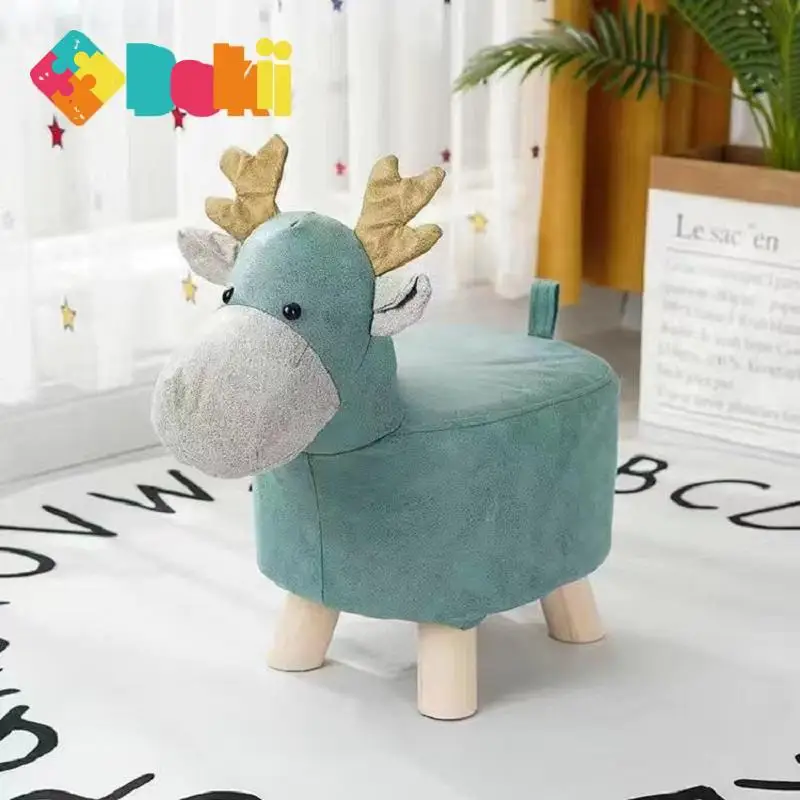 DokiToy Cute Low Stool Lazy Children Small Stool Home Animal Elephant Creative Living Room Cartoon Shoe Changing Stool Bench New solid wood creative multifunctional storage rack shoe changing stool living room stacked bench bedside table placement frame
