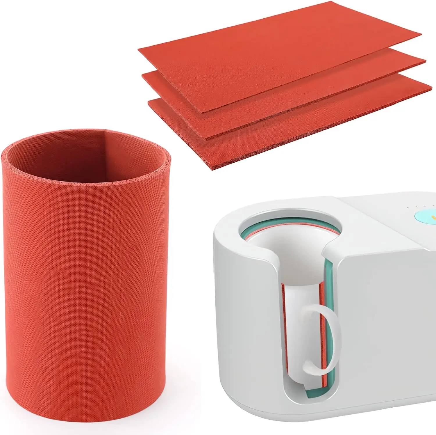 

3pack 25x13cm Sublimation Tumblers Wrap Compatible with Cricut Mug Press Silicone Wrap for Sublimation Tumbler Silicone Pad