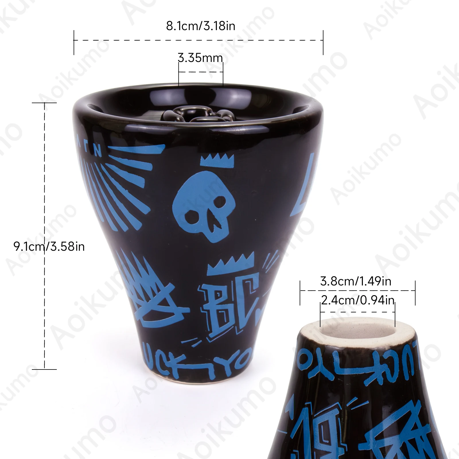 Cloud Hooligan Hookah Bowl Classic Glazed Seven Hole Ceramic Shisha Bowl Nargile Sheesha Narguile Cachimbas Phunnel hookah accessories,hookah replacement accessories