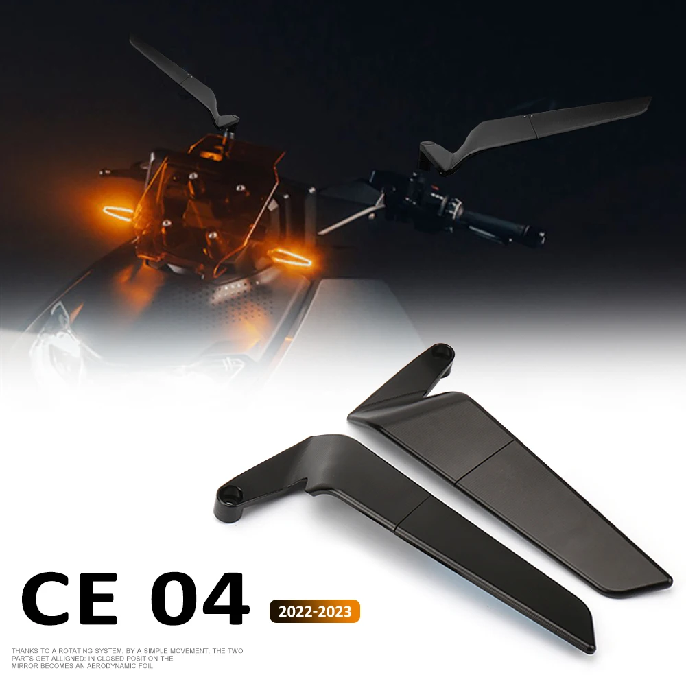 

New Motorcycle Accessories Mirrors Black Wind Wing Adjustable Rotating Rearview Mirror For BMW CE04 CE 04 ce04 2022 2023