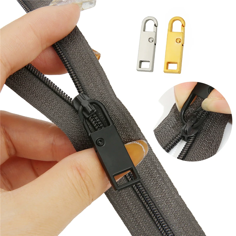 Universal Zipper Puller Detachable Zipper Head For Slider DIY Sewing Craft Sewing Metal Instant Repair Kits 2pcs