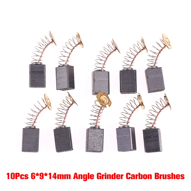 10Pcs/pack Angle Grinder Carbon Brushes 6*9*14mm Power Tool Electric Motor Spare Part Electric Grinder Replacement Carbon Brush