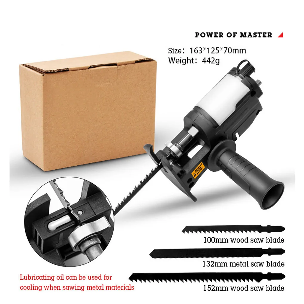 Electric Jig Saw Electric Drill Modified Reciprocating Tool Household Portable Woodworking Slicing Tool, Saw