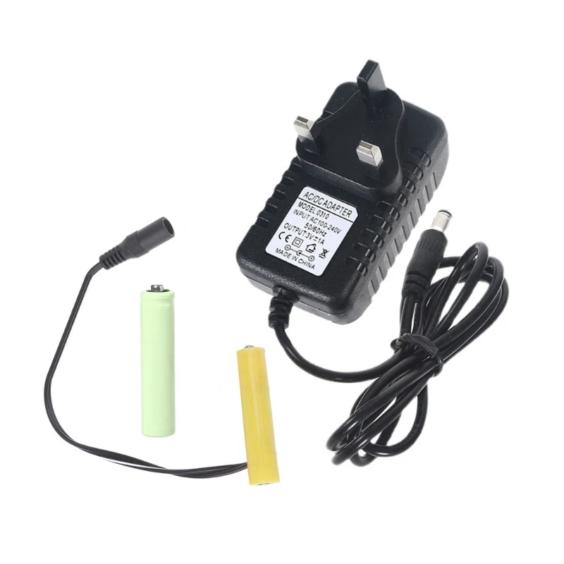 Eliminators Versatile Power Adapter AAA Replacement for 2 Batteries for Table Lamp Motion Trash Can Clock QXNF