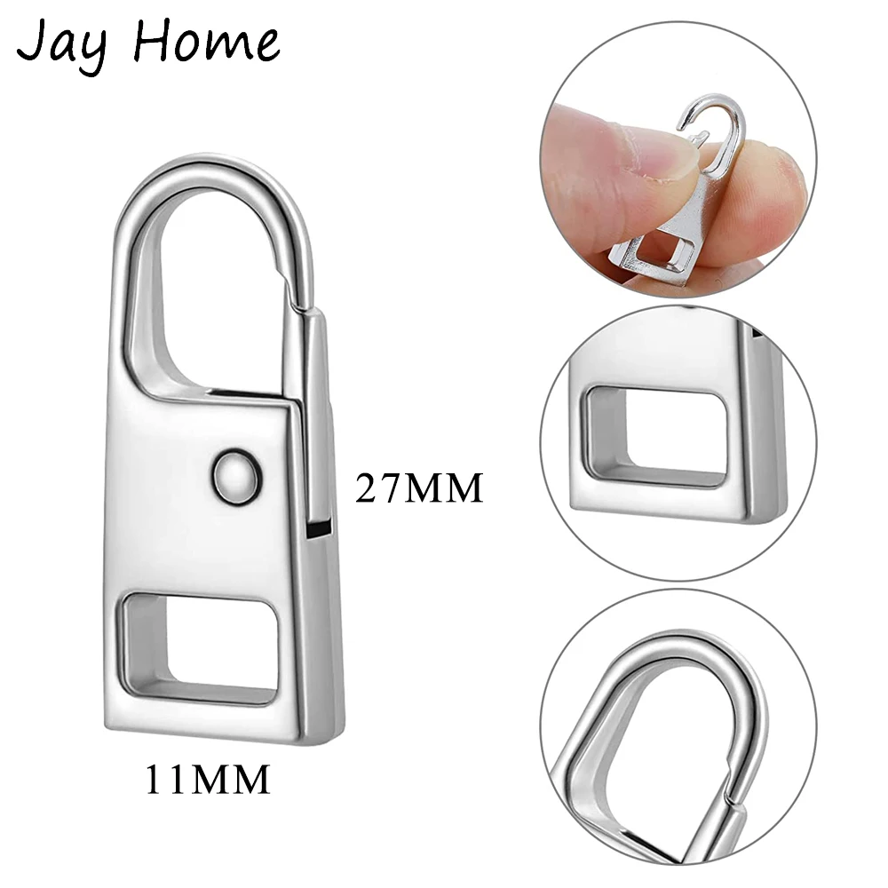 10Pcs Zipper Pull Replacement Kit Detachable Universal Metal Zipper Pull Tabs Repair Kit for Jackets Clothing Backpacks Boots