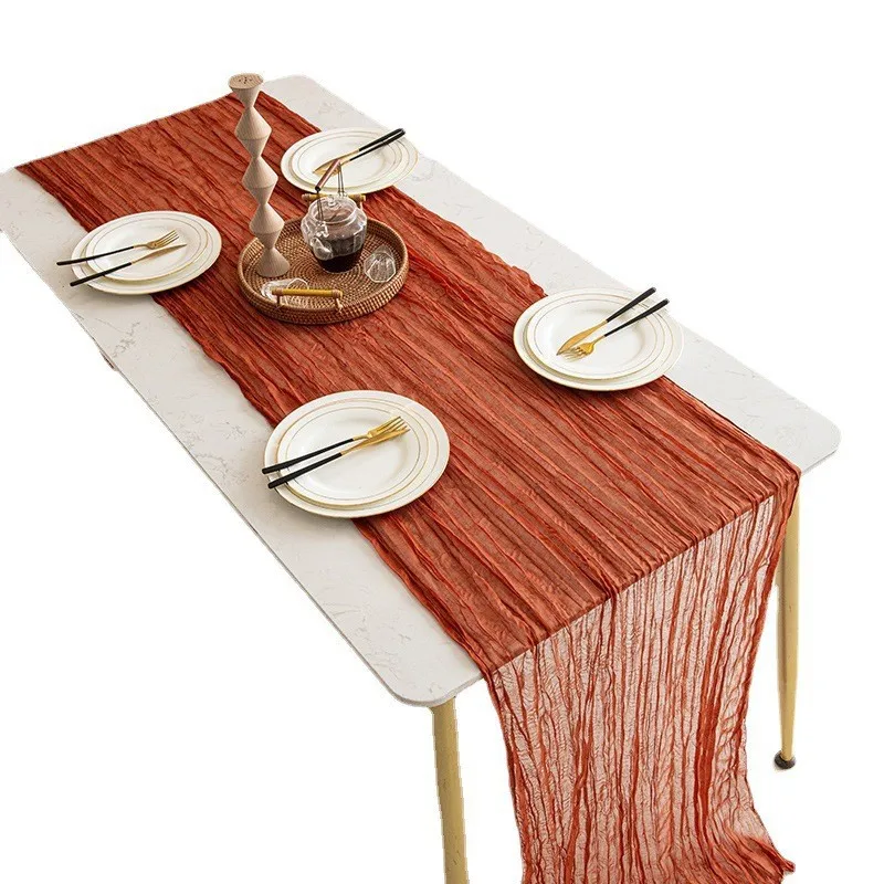 Bali Trumple Cloth Table Runner European Twist Tablecloth Wedding Party Decoration Pleated Bohemian Cheese Table Runner
