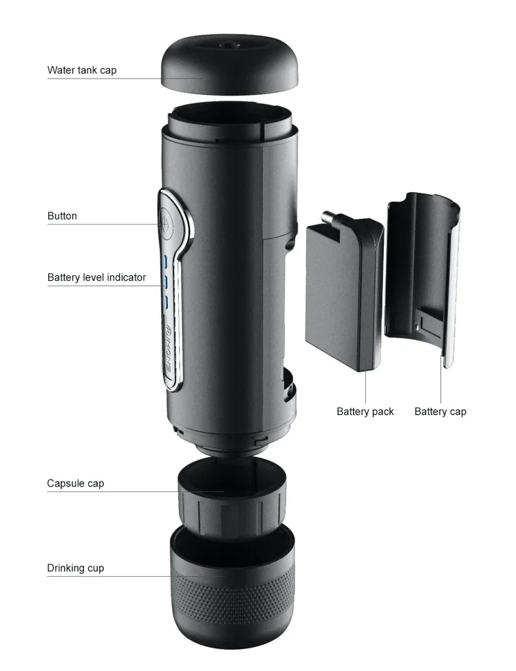 Description Picture 4 of itemNew Stock Best Sale Fully Automatic Small Espresso Machine 12v Electric Portable Capsule Coffee Maker
